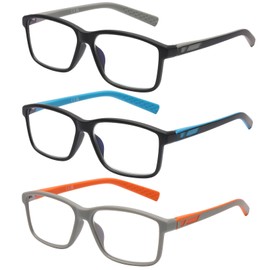 DOOViC 3 Pack Reading Glasses for Men Women Matte Texture Comfortable Lightweight Fashion Blue Light Blocking Readers 1.5 Strength