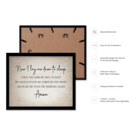 Poster Master I Lay Me Down To Sleep Poster - Lay Me Down To Sleep Prayer Print - Inspirational Art - Religious Gift for Men, Women - Christian Decor for Living Room, Bedroom, 16x20 Black Framed