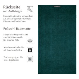 Lashuma Linz Bath Mat Green Opal Fluffy Terry Cloth 50 x 90 cm