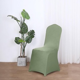Balsa Circle 6 pcs Eucalyptus Green Spandex Stretchable Banquet Chair Covers for Party Wedding Linens Decorations Dining Ceremony Reception Supplies