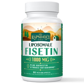 Liposomal Fisetin and Quercetin 1200 mg - 60 Soft Gel Capsules (1000 mg Fisetin, 200 mg Quercetin) - Improved Absorption - (Pack of 60)
