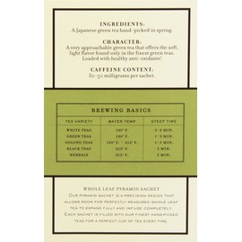 Harney & Sons Green Tea, Japanese Sencha, 20 Sachets, Pack of 6