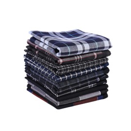 6 Pack Men's Premium Cotton Handkerchiefs - Random Color Pocket Squares (43x43cm), Soft Business Style Plaid & Striped Hankies for Wedding, Office & Formal Accessories, Ideal Men's Gift