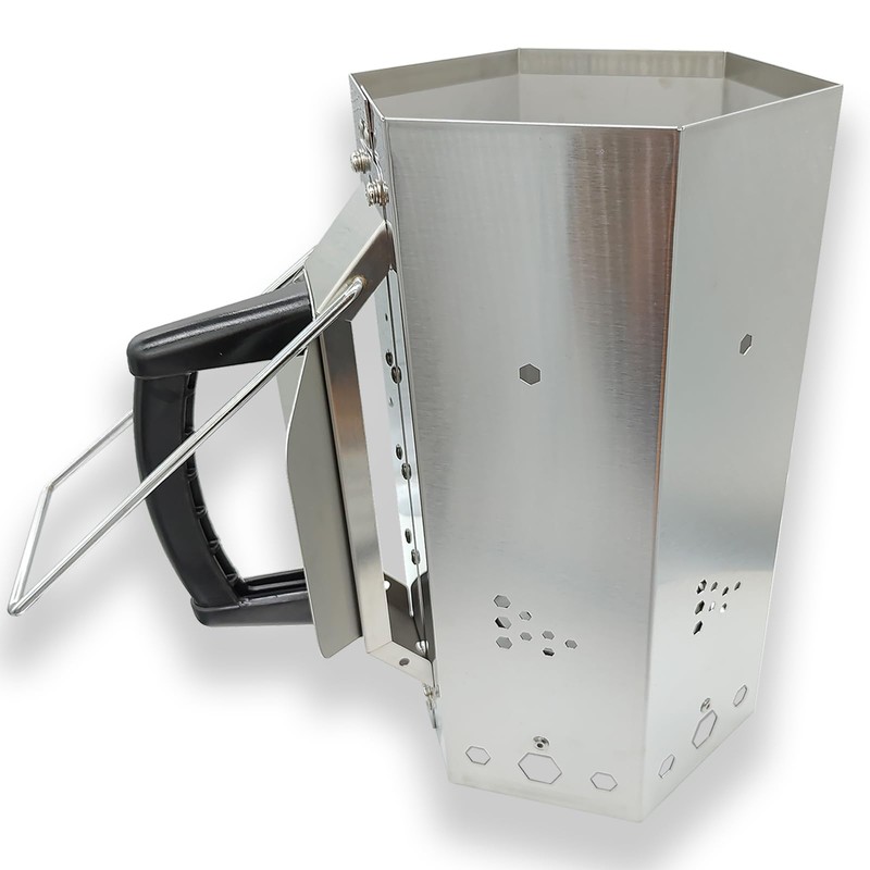 KU-koruo Premium Stainless Steel Charcoal Chimney Starter with Ergonomic Handles,