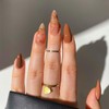 Almond Fake Nails Medium Press on Nails Snake with Cross