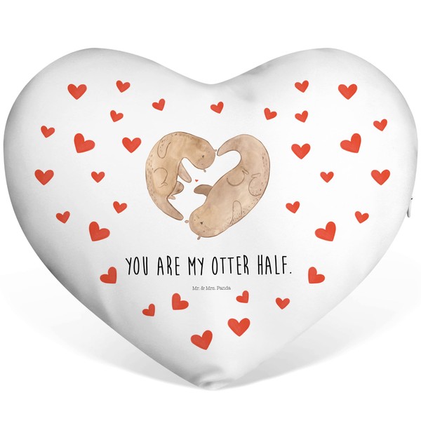 Mr. & Mrs. Panda Heart Cushion Otter Heart - Gift, Proof of Love, Sea Otter, Otter, Couple, Engagement, in Love, Anniversary, Love Gift, Love