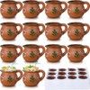 Gejoy Pack of 3oz Cantaritos De Barro Mexican Cups Mini