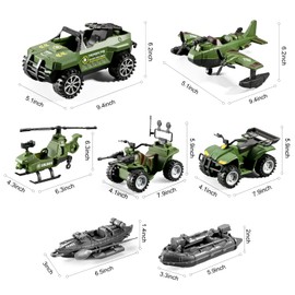 78-in-1 Army Men Boys Toys with Realistic Military Truck/Helicopter/Kayak Boat/Motorcycle/Army Men Action Figures and Weapon Gears, Army Toys Gift for Toddler Kids 4-7 8-12 Fun Birthday Party Favors