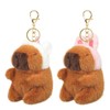 LunarCharm 2 pieces cute capybara keyring, plush toy, capybara cuddly
