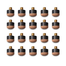 CZ Store Pool Cue Tips, 10 mm Diameter, 20 Pieces Strong Brass Screw, Leather Screw Sleeve, Practical Storage Box, Stick Accessories for Billiards & Snooker, Gift Ideas
