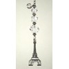 Silvery Eiffel Tower with Clear Faceted Glass Ceiling Fan Pull