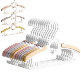 Vivi Bakie Baby Hangers, Telescopic, Set of 15, 3 Colors, 4 Tiers, Kids Clothes Hangers Space Saver, Kids Hangers