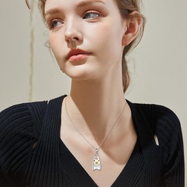 YFN Ouija Necklace Sterling Silver Ouija Board Planchette Pendant Pentagram Crescent Moon Stars Jewelry Witch Gothic Wiccan Spooky Gifts for Women