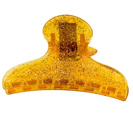 1 x Hair Clip Classic 8 x 4 cm in Orange with Silver Glitter - Made in Germany WeLoveBeads