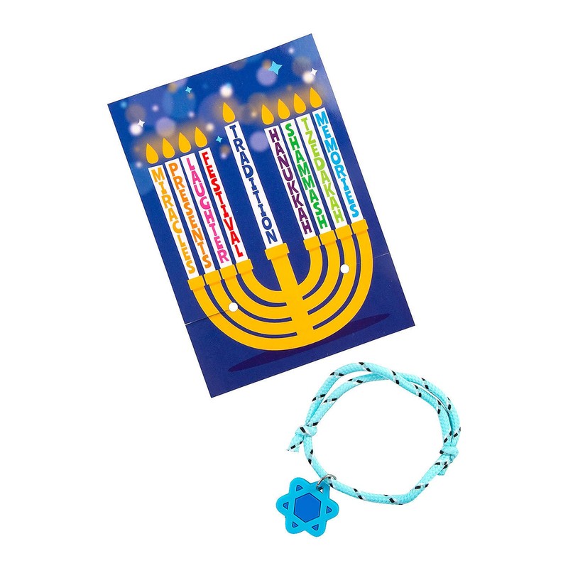 Fun Express Hanukkah Bracelets with Card, 12 Pieces