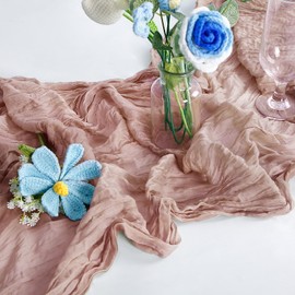 6-Pack Dusty Pink Cheesecloth Table Runners – 10FT (35x120 Inch) Boho Rustic Gauze Fabric Cheese Cloth Table Runner for Weddings, Baby Showers, Bridal Shower, Farmhouse & Birthday Party Decor