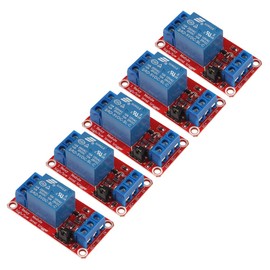 Aoicrie 5Pcs DC 5V 1 Channel Relay Module Board Shield with Optocoupler Isolation Support High or Low Level Compatible Development Board Trigger