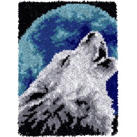 YOOTOM Latch Hook Rug to Make Yourself, Latch Hook Kit, Self-Knotting Set for Children and Adults, Pre-Printed Colour Pattern, 50 x 38 cm