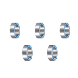 sourcing map 5pcs MR128-2RS Miniature Deep Groove Ball Bearings 8x12x3.5mm Double Rubber Seals Bearing for Electric Motor, Home Appliances, Blue, P6 (ABEC 3)