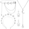 4 Corona de Luna Estrellas Collar y Cadena de Cuerpo