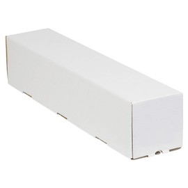 Aviditi Square Corrugated Cardboard Mailing Tubes, 5" x 5" x 12", White, Pack of 25, for Shipping, Storing, Mailing, and Protecting Documents, Blueprints and Posters.