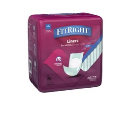 FitRight Incontinence Liners for Adults, Maximum Absorbency (Pack of 20)