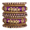 Aheli Brass Kundan Studded Chuda Gift for Women Purple, Size