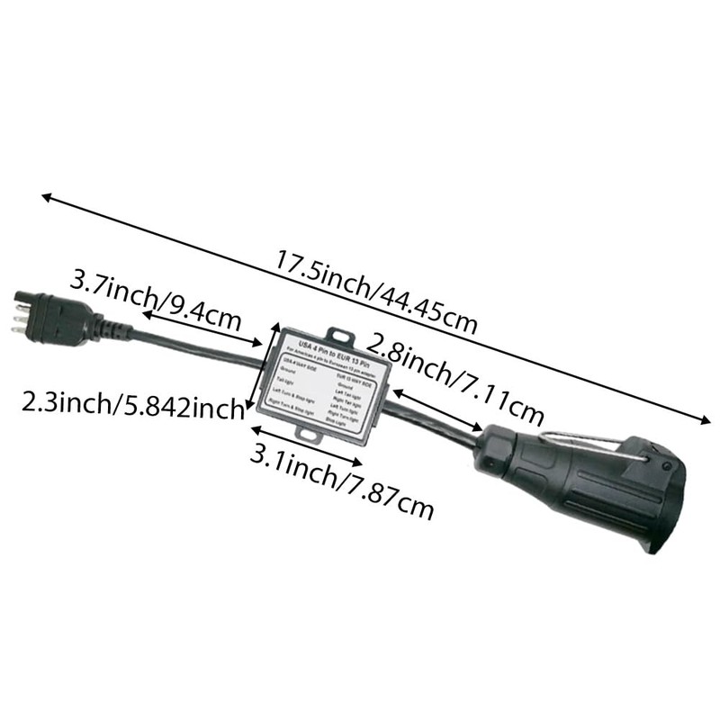 MACHSWON Trailer Adapter, 12V US to EU Trailer Light Converter