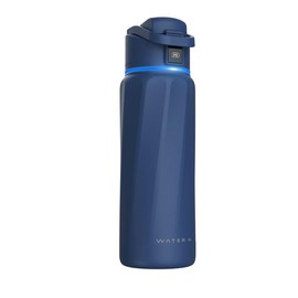 WATERH Boost Smart Water Bottle with APP - 32 oz Vacuum Insulated Stainless Steel Thermal Cup for Travel & Gym, Water Intake Tracker & Reminder, Portable Wide Mouth Water Bottle, Ideal for Gift - Color: Navy Blue, Size: 32oz