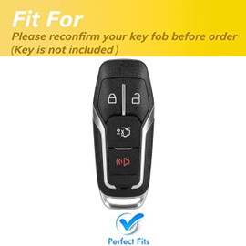 QIXIUBIA Remote for Ford Key Fob Cover Protective Gloves Fits for Ford Explorer 2016-2017 Edge Fusion Titanium Mustang (4-Button-Pink)