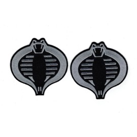 GI JOE Cobra Subdued Silver Black Embroidered IRON ON patch (Bundle 2)