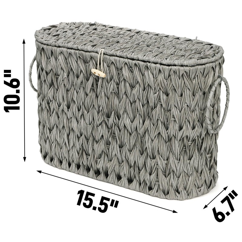 Pumtus Toilet Paper Storage Basket, Handwoven Toilet Paper Holder with