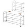 Gonfoam 3-Tier Expandable Shoe Rack,Adjustable Shoe Shelf Storage Organizer Heavy