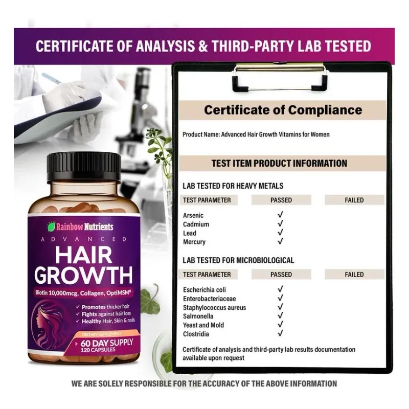 Rainbow Nutrients Vitaminas Crecimiento Cabello