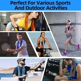 Jueerun Cooling Towel (40"x12") for Sweat 4pcs Sweat Towels Cooling Towels for Neck and Face Soft Breathable Chilly Sports Towel for Yoga,Gym,Golf,Camping,Running,Fitness,Workout…