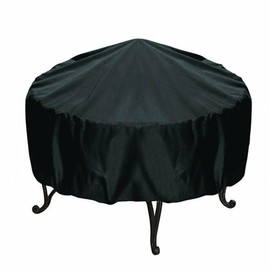wahaczon Fire Pit Cover Durable Waterproof Outdoor Fire Pit Cover Round, with Drawstring (black)