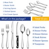 53-Piece Silverware Set with Steak Knives Serving Utensils, E-far Stainless