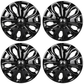 WEISIGAO Set of 4 Hubcaps Compatible with Ford Transit 150/250/350, 2015 2016 2017 2018 2019 2020 2021 2022 2023 2024, 16 inch Wheel Covers, 5 Y Spok, Standard Leg, Glossy Black Color