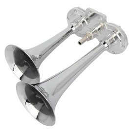 Scitoo 115db Super Loud 3Pcs Electric Air Horns Kit for Vehicles, Applicable for Bus, ATV, Motorcycle, Van, Truck (Silver)