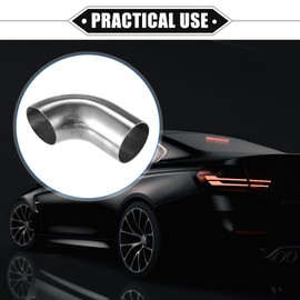 X AUTOHAUX 2 Pcs Bend Elbow Pipe Tube, 2.01" OD 90° DIY Exhaust Pipe for Car