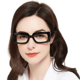 MARE AZZURO Wide Reading Glasses +1.00 Women Designer Large Readers 1.0 1.25 1.5 1.75 2.0 2.25 2.5 2.75 3.0 3.5 (Black, 1.00)