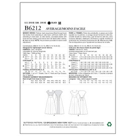 Butterick B6212 Misses' Pullover Back-Wrap Dresses - Size 14-16-18-20-22