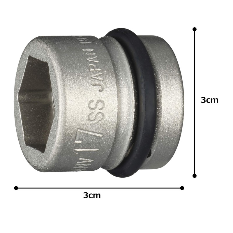 TONE Impact Short Socket 4NV-17SS Insertion Angle 0.5 inch (12.7