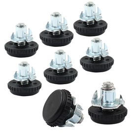 Zorveiio 1/4"-20 Furniture Leveling Feet 8 Pcs Adjustable Table Levelers T-Nut Kit Chair Glide Leveling Screw in Threaded for Patio Furniture Tables Chairs Legs