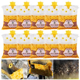 Big Fly Traps Outdoor Fly Trap Hanging, 10 Natural Pre-Baited Fly Bags Outdoor Disposable, Fly Hunter Catchers Control Killer Repellent Outdoors, Stable Horse Farm Barn Ranch Fly Trap for Mosquito Bug