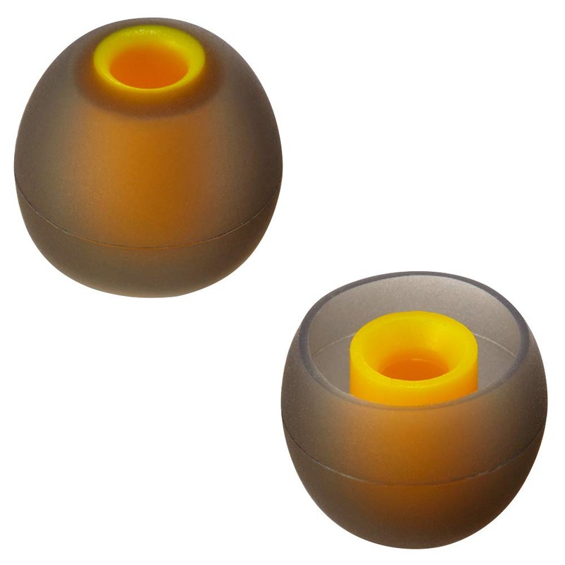 Brandless Earbud Tips Replacement (18 Pieces, 9 Pairs S/M/L) Gray/Yellow