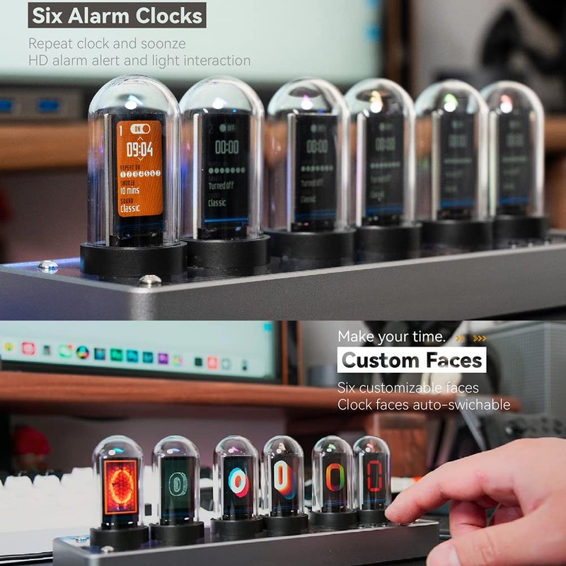 Adventurers IPS Nixie Tube Clock, Creative Electronic DIY Nixie Tube
