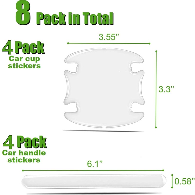 JinRui-T Car Door Handle Protectors Film 8PCS Car Door Handle