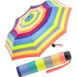 Benetton Pocket Umbrella Super Mini Dots, Multistripe fresh salmon, 95 cm, Compact, Traditional