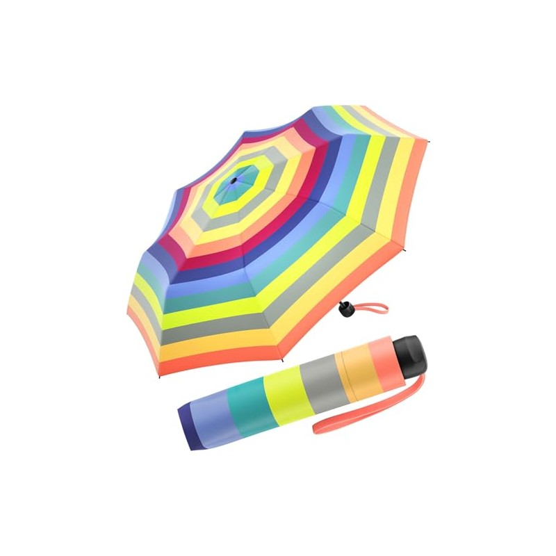 Benetton Pocket Umbrella Super Mini Dots, Multistripe fresh salmon, 95